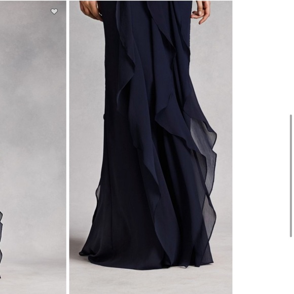 Vera Wang Ruffle Chiffon Formal Evening Gown Dress Size 4 - Picture 2 of 13
